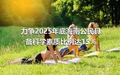 力争2025年底海南公民具备科学素质比例达15%