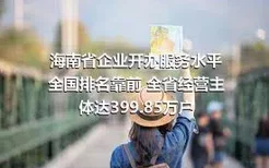 海南省企业开办服务水平全国排名靠前 全省经营主体达399.85万户